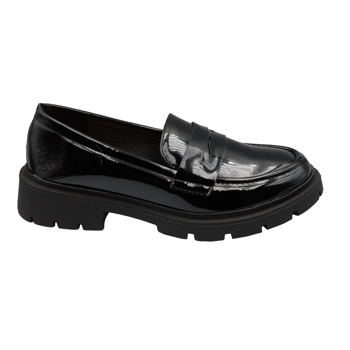 Φωτογραφία προϊόντος: Μαύρα λουστρίνι loafers με τρακτερωτή σόλα