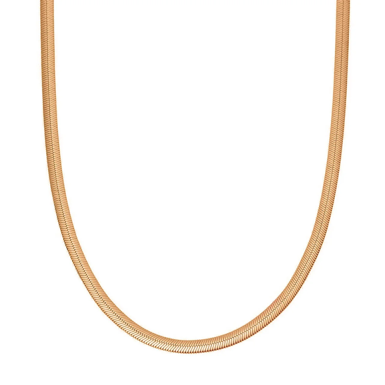 Φωτογραφία προϊόντος: Ασημένιο Κολιέ Flat Chain 3cm Ροζ Χρυσό