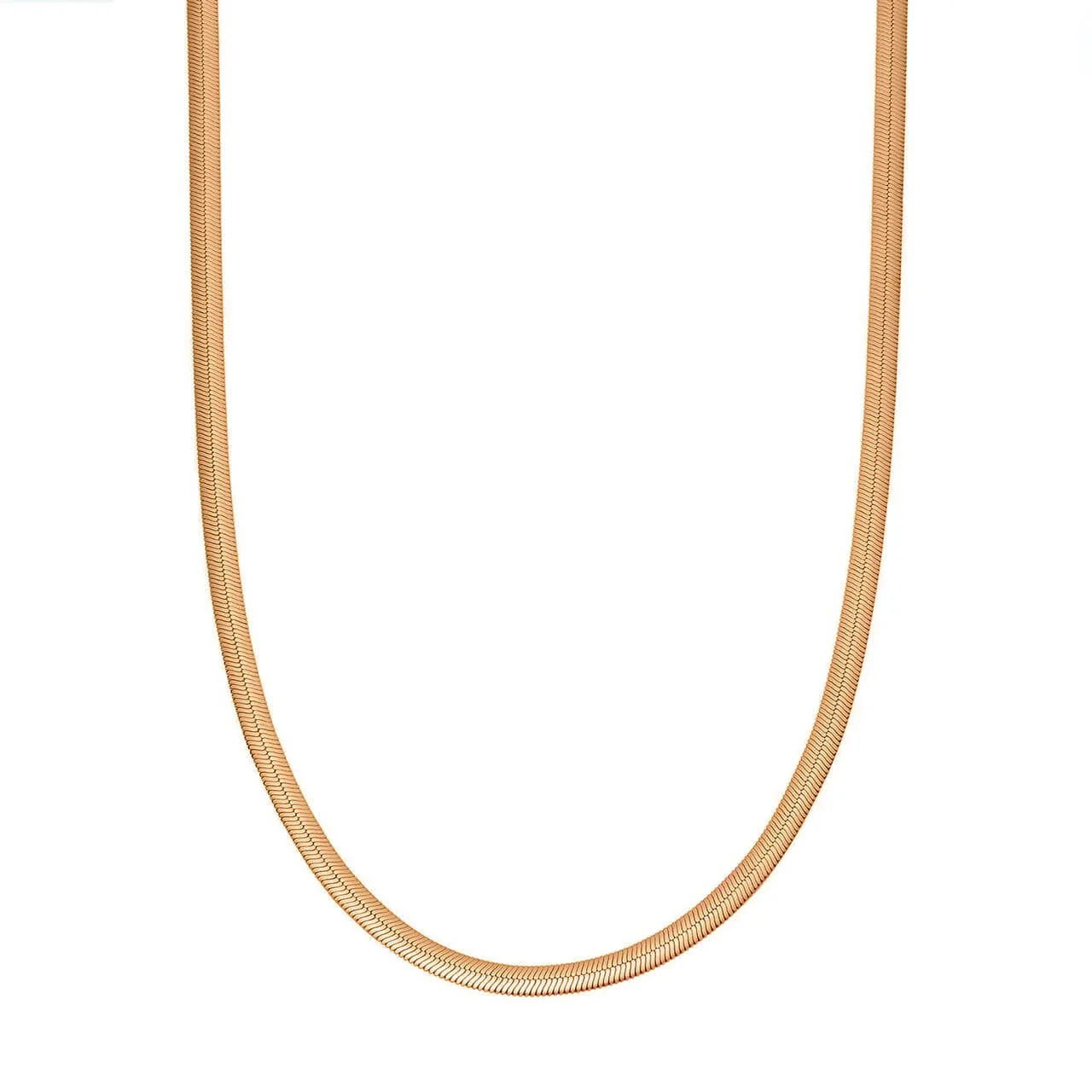 Φωτογραφία προϊόντος: Ασημένιο Κολιέ Flat Chain 2cm Ροζ Χρυσό
