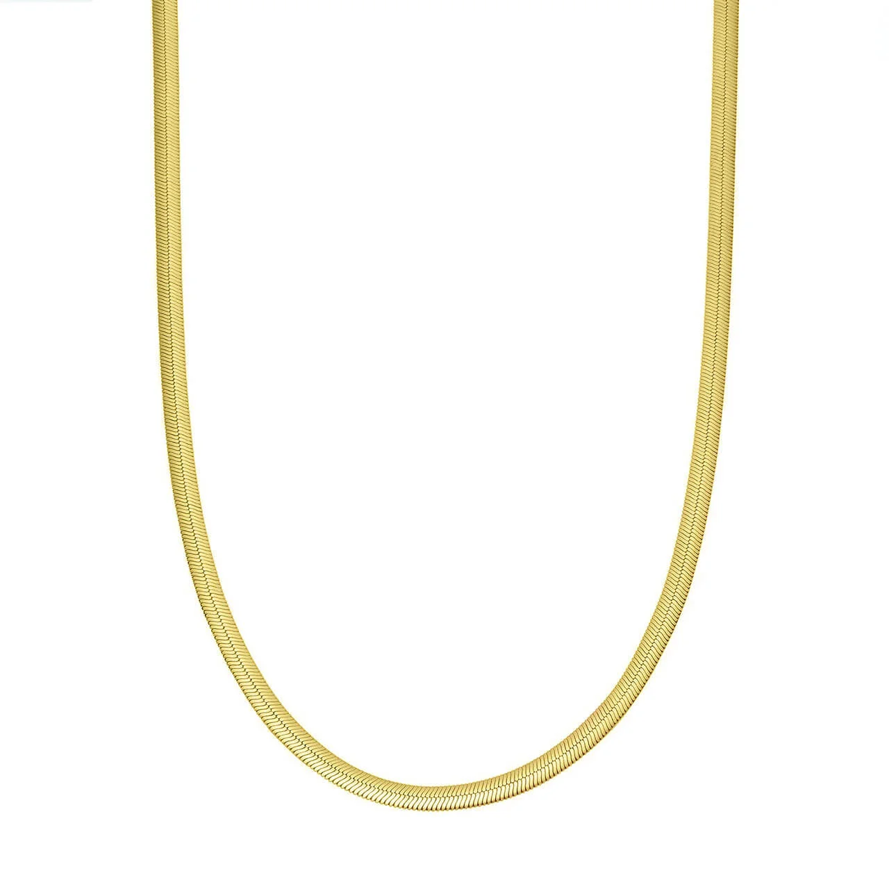 Φωτογραφία προϊόντος: Ασημένιο Κολιέ Flat Chain 2cm Χρυσό