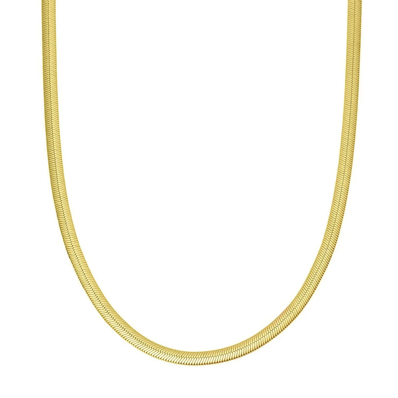 Φωτογραφία προϊόντος: Ασημένιο Κολιέ Flat Chain 3cm Χρυσό