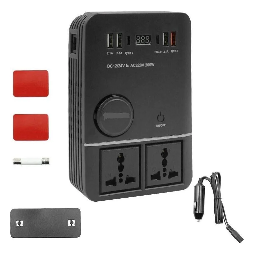 Φωτογραφία προϊόντος: Inverter αυτοκινήτου τροποποιημένου ημιτόνου 200W