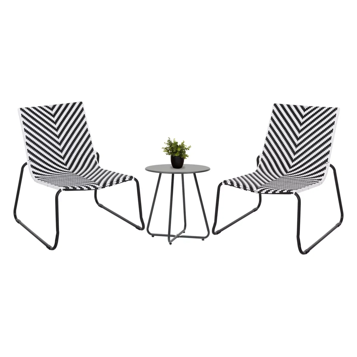 Φωτογραφία προϊόντος: B2BMarkt ΣΕΤ LOUNGE 3TMX ΕΞ.ΧΩΡΟΥ PONY HM21193 ΜΕΤΑΛΛΟ ΣΕ ΓΚΡΙ--ΣΥΝΘ.RATTAN ΣΕ ΛΕΥΚΟ-ΜΑΥΡΟ