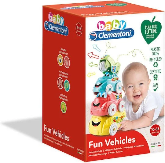 Φωτογραφία προϊόντος: Baby Clementoni Παιχνίδι Στοίβαξης Πυραμίδα με Αυτοκίνητα για 6+ Μηνών