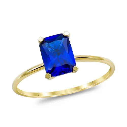 Φωτογραφία προϊόντος: Μονόπετρο Δαχτυλίδι με Ζαφείρι από Κίτρινο Χρυσό 18 Καρατίων DX1164