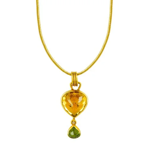 Φωτογραφία προϊόντος: Κολιέ με Peridot + Citrin από Κίτρινο Χρυσό 18 Καρατίων KL1264