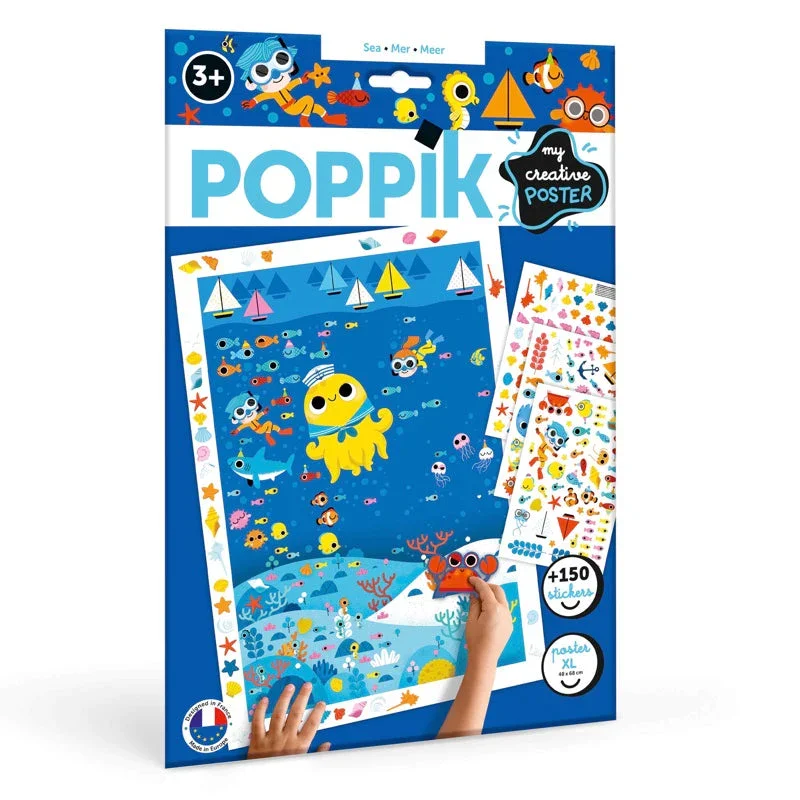 Φωτογραφία προϊόντος: Poppik My Creative Poster - Θάλασσα - Αφίσα με 150 επανατοποθετούμενα αυτοκόλλητα