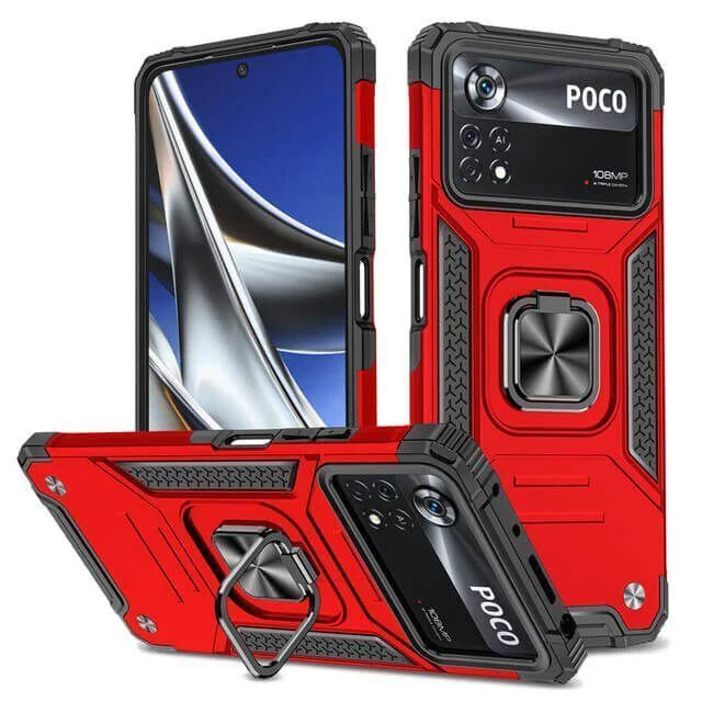 Φωτογραφία προϊόντος: Armor Ringstand Case Red Xiaomi Poco M4 Pro 4G