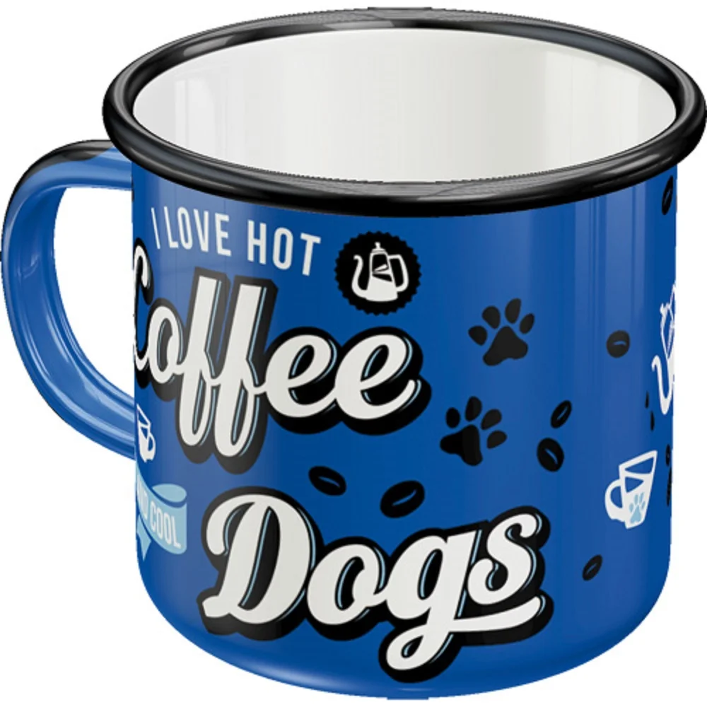 Φωτογραφία προϊόντος: Nostalgic Art Κούπα σμάλτου PfotenSchild - Hot Coffee +amp; Cool Dogs