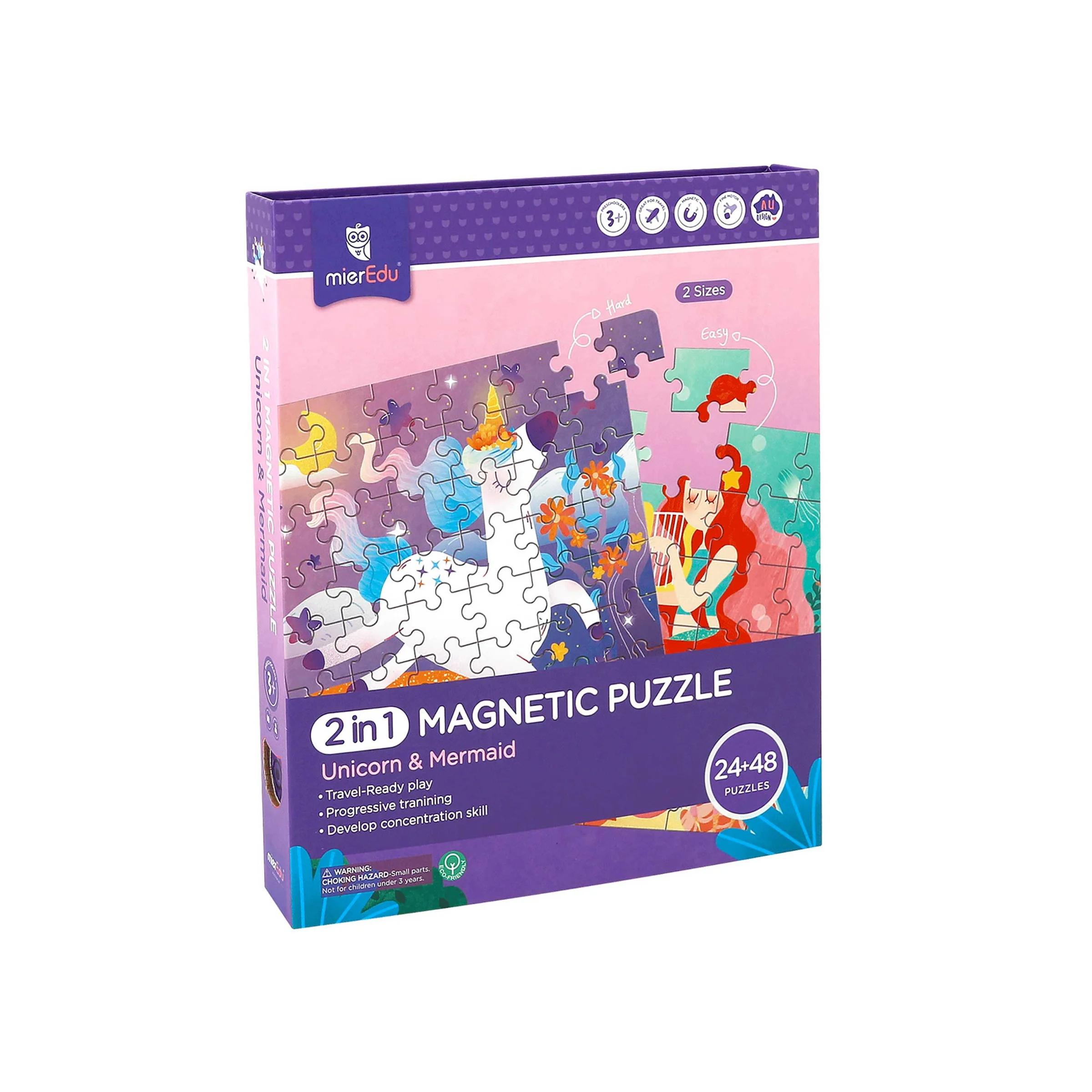 Φωτογραφία προϊόντος: mierEdu 2 In 1 Magnetic Puzzle - Unicorn +amp; Mermaid