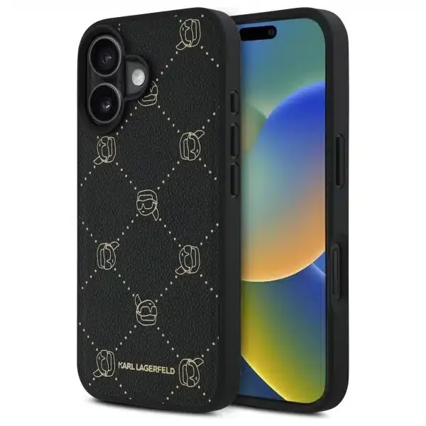 Φωτογραφία προϊόντος: Θήκη iPhone 16 Leather MagSafe Karl Lagerfeld (Μαύρο)