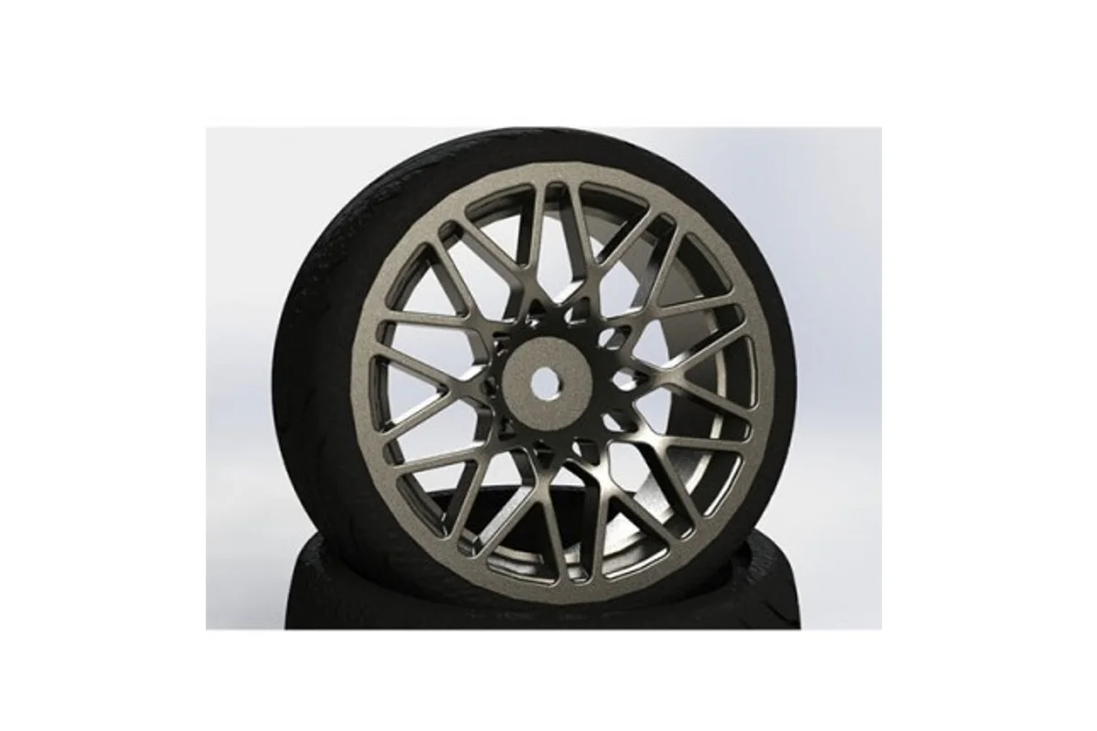 Φωτογραφία προϊόντος: Fastrax 1/10th Street/Tread Tyre Star Spoke Gun Metal Wheel FAST0089GM