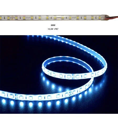 Φωτογραφία προϊόντος: ΤΑΙΝΙΑ LED 5m 24VDC 14.4W/m 5050 60LED/m ΜΠΛΕ IP67