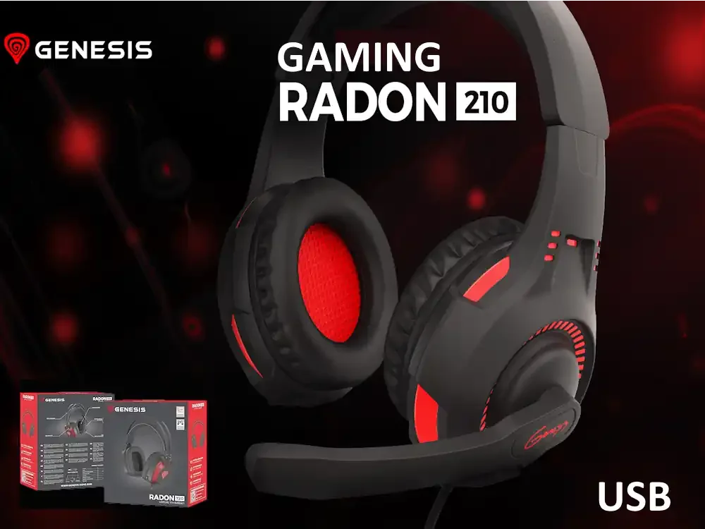 Φωτογραφία προϊόντος: Ακουστικά Genesis Radon 210 USB Gaming Headset 7.1 με Μικρόφωνο – Μαύρο