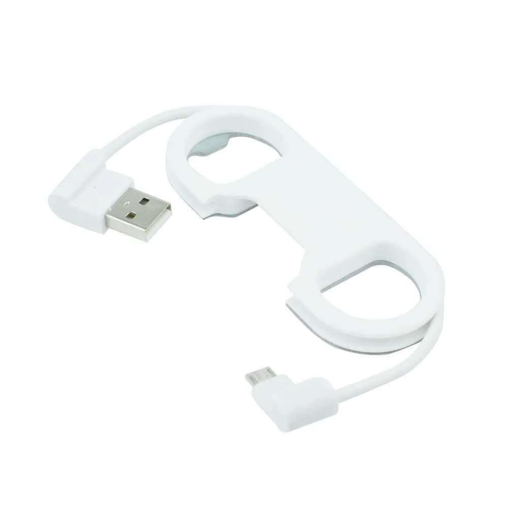 Φωτογραφία προϊόντος: Bottle opener keychain USB cable - micro USB universal white