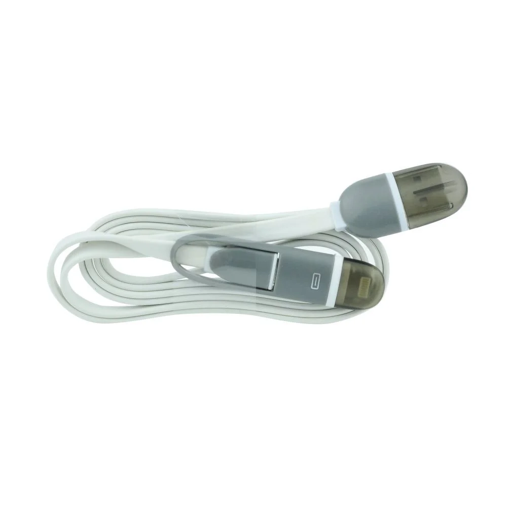 Φωτογραφία προϊόντος: Kabel USB 2w1 - MicroUSB + Iphone5/6/Ipad biały