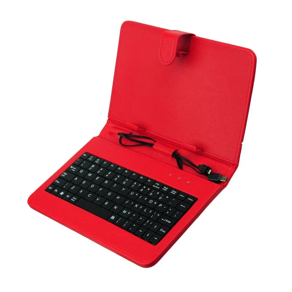 Φωτογραφία προϊόντος: ΘΗΚΗ Book Case Universal - with Keyboard with micro/mini USB for Tablet 7` red