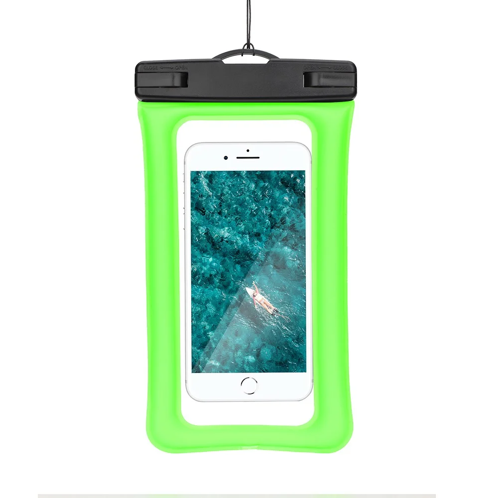 Φωτογραφία προϊόντος: Waterproof AIRBAG for mobile phone with plastic closing - green