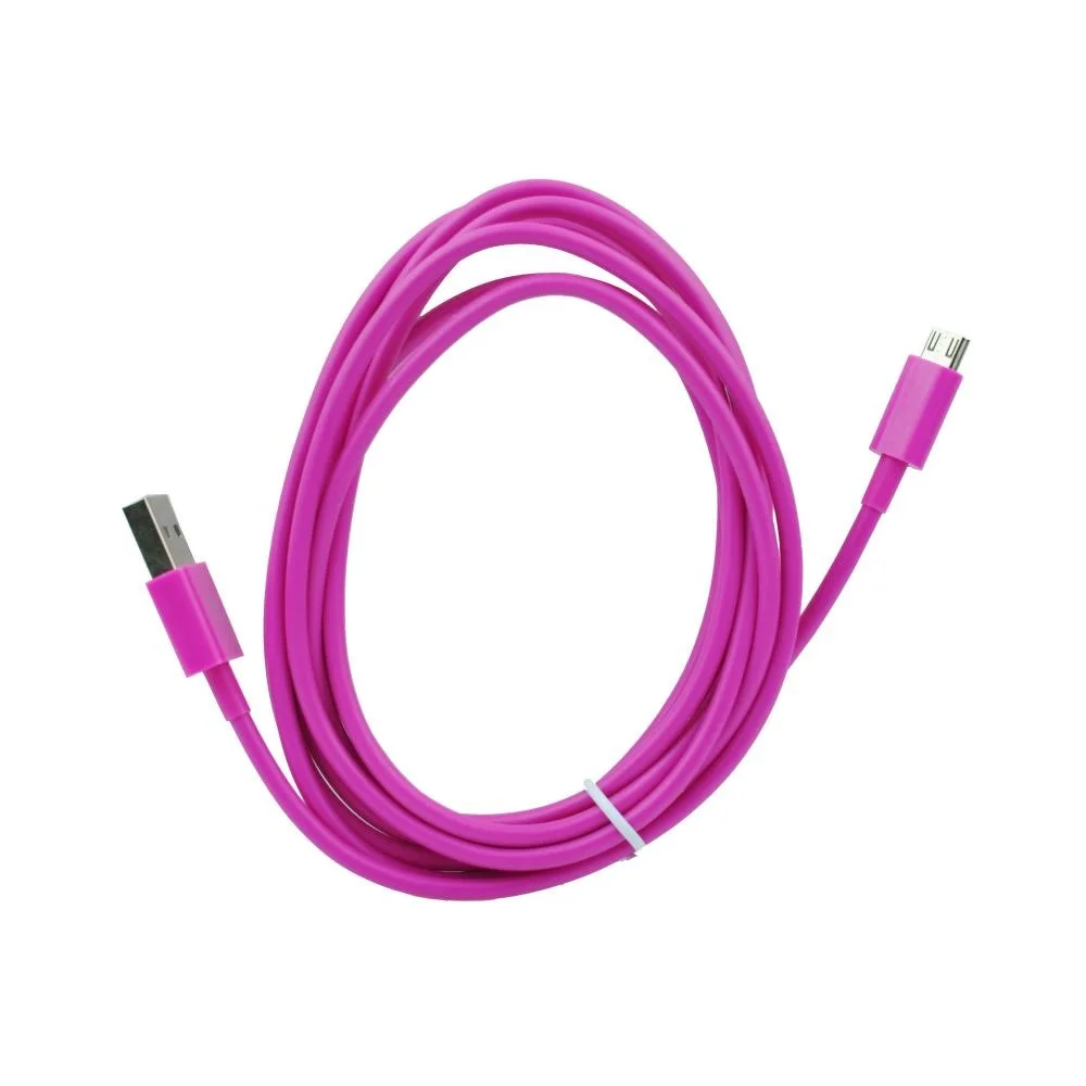 Φωτογραφία προϊόντος: USB Cable - micro USB universal - 3 meters long - hot pink