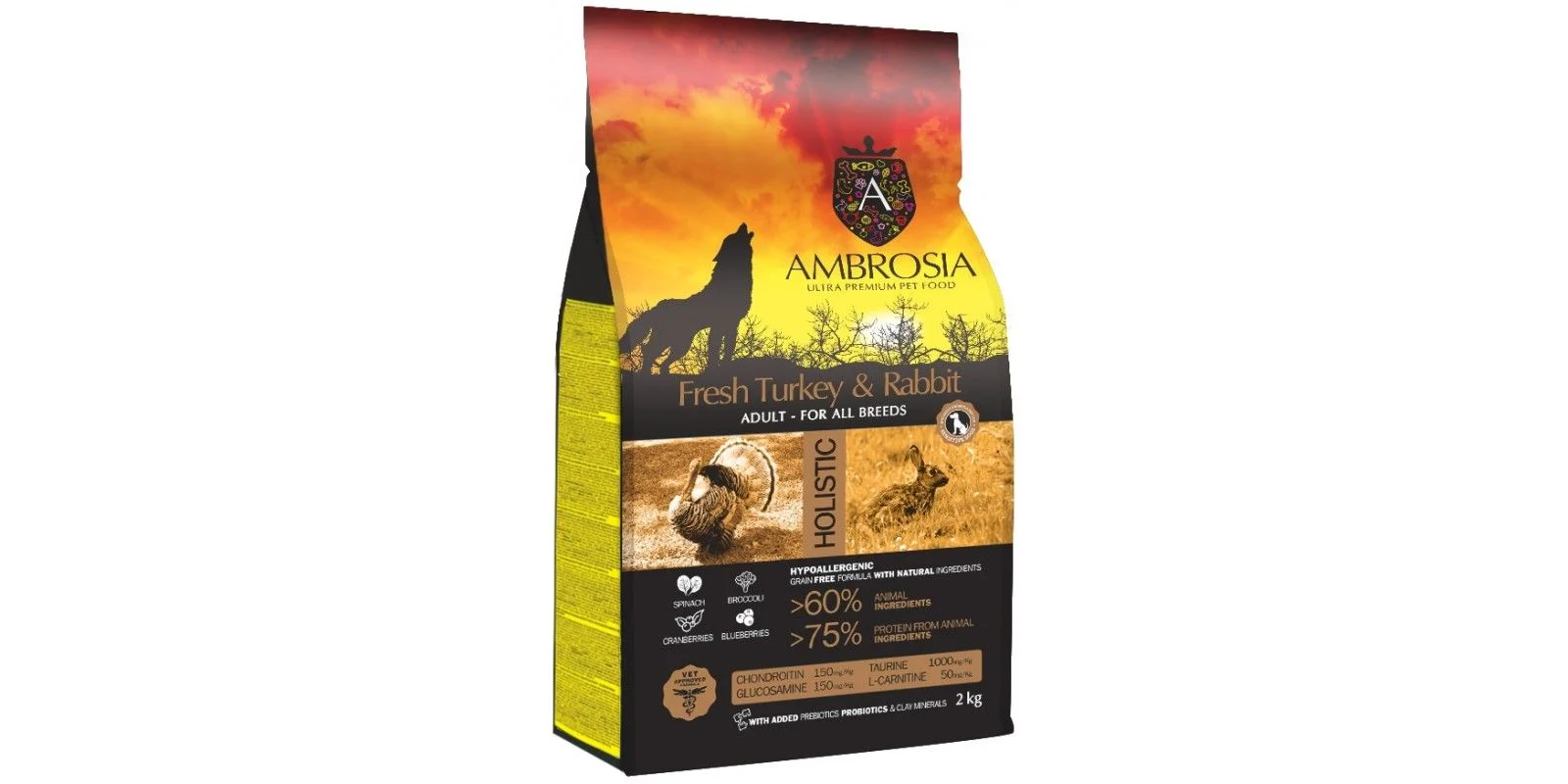 Φωτογραφία προϊόντος: AMBROSIA GRAIN FREE DOG ADULT SENSITIVE ALL BREEDS FRESH TURKEY + RABBIT