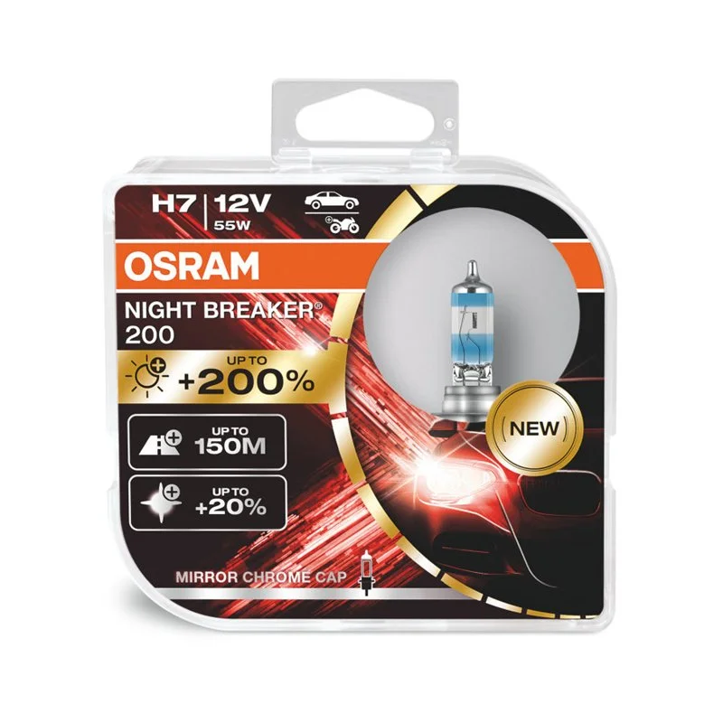 Φωτογραφία προϊόντος: ΣΕΤ 2 ΛΑΜΠEΣ H7 12V 55W NIGHT BREAKER +200% ΠΕΡΙΣΣΟΤΕΡΟ ΦΩΣ