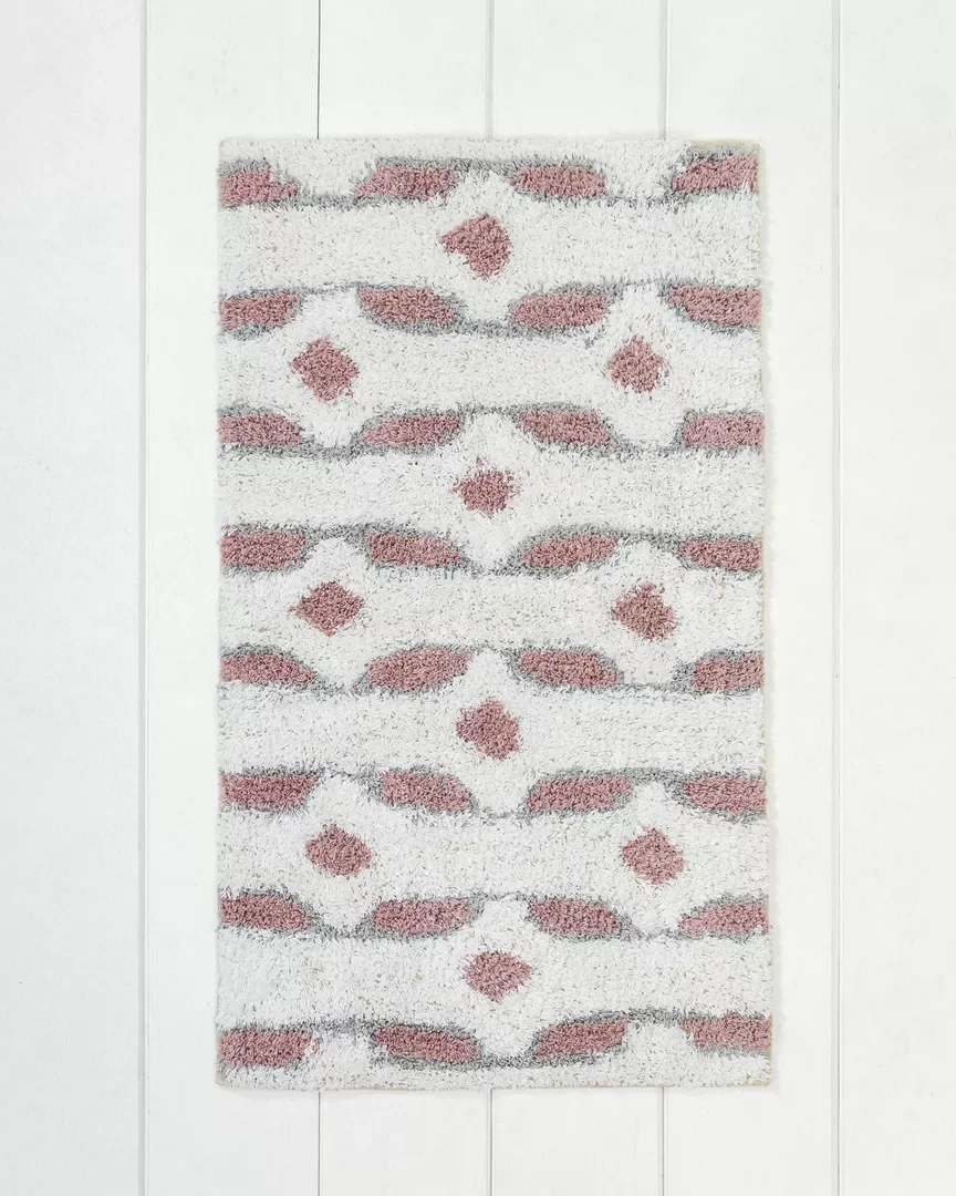 Φωτογραφία προϊόντος: Nima Home Πατάκι Μπάνιου Tratto - Apple Pink Λευκό, Ροζ Ταπέτο 50x80
