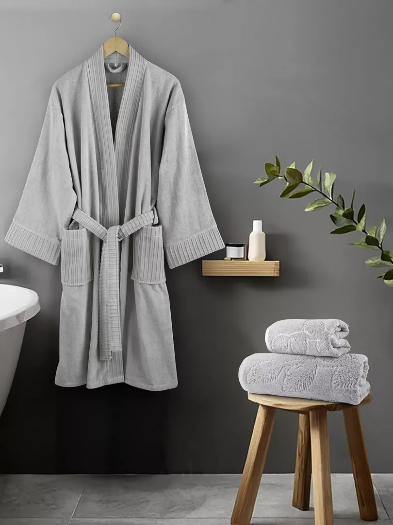 Φωτογραφία προϊόντος: Nima Home Μπουρνούζι Velvet - Gray Γκρι Small