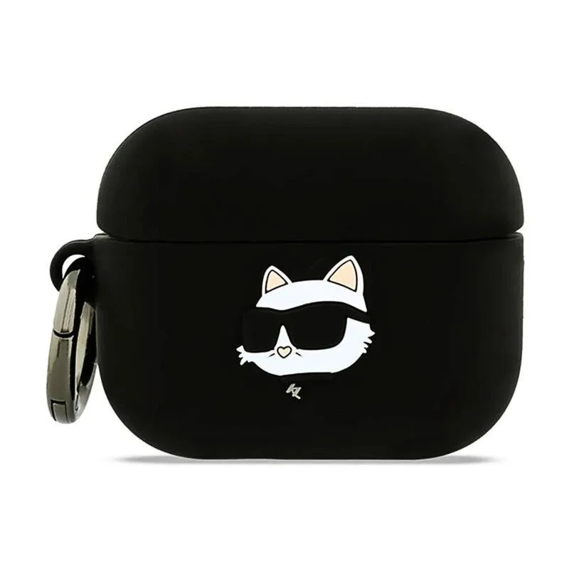 Φωτογραφία προϊόντος: Case Karl Lagerfeld Σιλικόνη Choupette Κεφάλι 3D για AirPods Pro 3 μαύρο