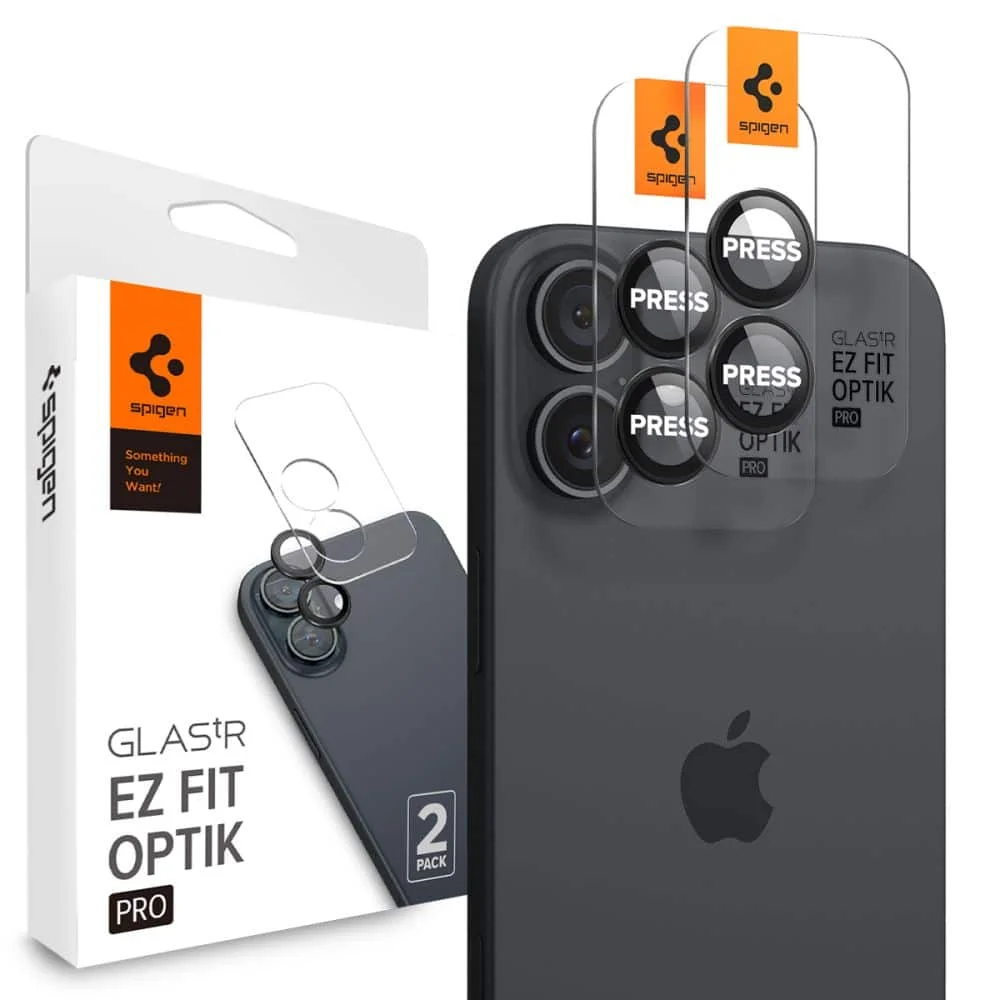 Φωτογραφία προϊόντος: Spigen - Optik.tR EZ Fit Pro Camera Glass (2 pack) - iPhone 16 / iPhone 16 Plus - Black