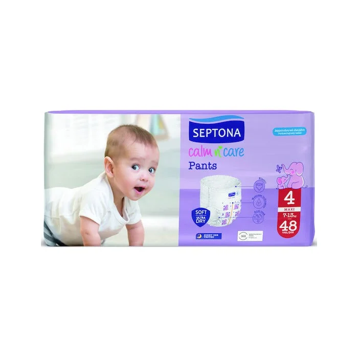Φωτογραφία προϊόντος: Septona Πάνες Βρακάκι Calm +amp; Care No. 4 για 7-13kg 48τμχ