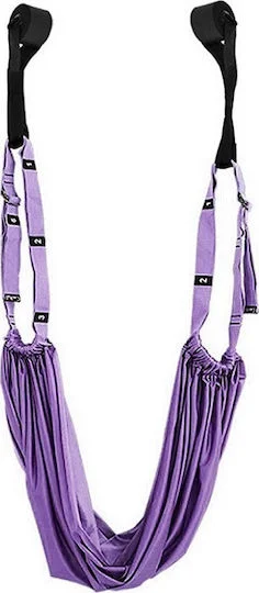 Φωτογραφία προϊόντος: Πανί Aerial Yoga 25439-17 με Ιμάντες για Στήριξη σε Πόρτα Μωβ