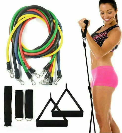 Φωτογραφία προϊόντος: Home Gym Extreme JT-003 Σωληνωτά Λάστιχα Γυμναστικής με Λαβές Σετ 5τμχ Πολύχρωμα