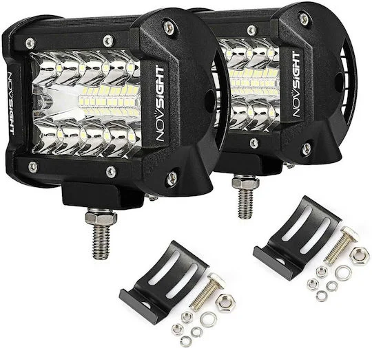 Φωτογραφία προϊόντος: NovSight Προβολείς Σετ Combo LED 12/24V 60W 10cm 6000LM 6500K Ψυχρό Λευκό 2τμχ A500 E16 4IN-1
