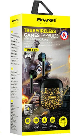 Φωτογραφία προϊόντος: Awei T28 Pro In-ear Bluetooth Handsfree Ακουστικά με Θήκη Φόρτισης Black and Gray
