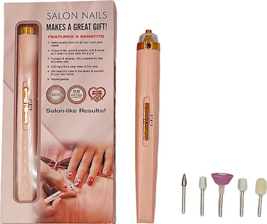 Φωτογραφία προϊόντος: Salon Nails Τροχός Νυχιών Ρεύματος 12W Ροζ με 20000 Στροφές ανά Λεπτό