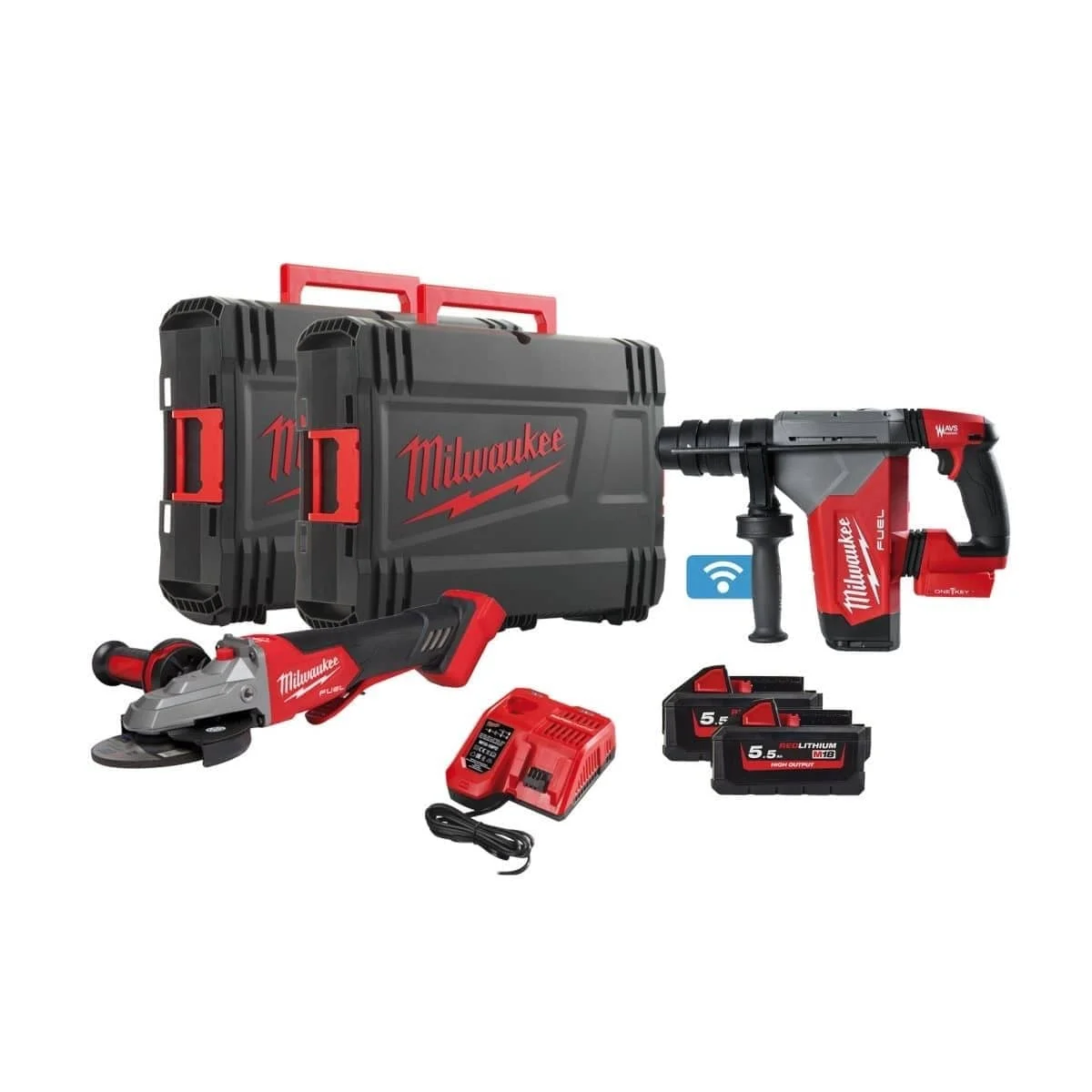 Φωτογραφία προϊόντος: Milwaukee ΣΕΤ Μ18 FHPFSAG-552X POWERPACK ΠΙΣΤΟΛΕΤΟ + ΓΩΝ.ΤΡΟΧΟΣ