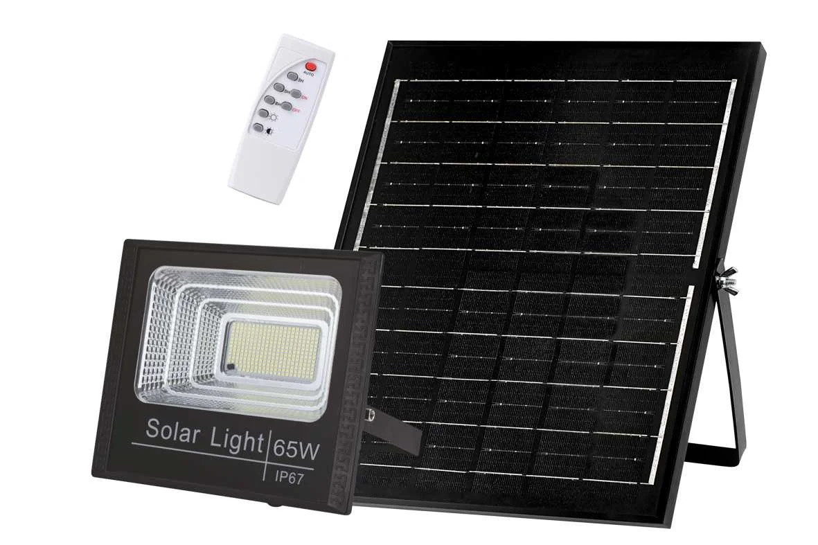 Φωτογραφία προϊόντος: Raytech Power Ηλιακός Προβολέας 65W LED με Τηλεχειριστήριο και Φωτοκύτταρο