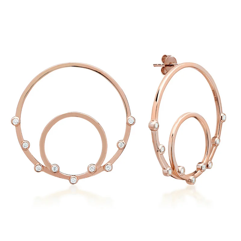 Φωτογραφία προϊόντος: Jcou Watches JCou Round Minimal Earring, Ασημένια 925° Σκουλαρίκια, με ροζ χρύσωμα JW906R4-02