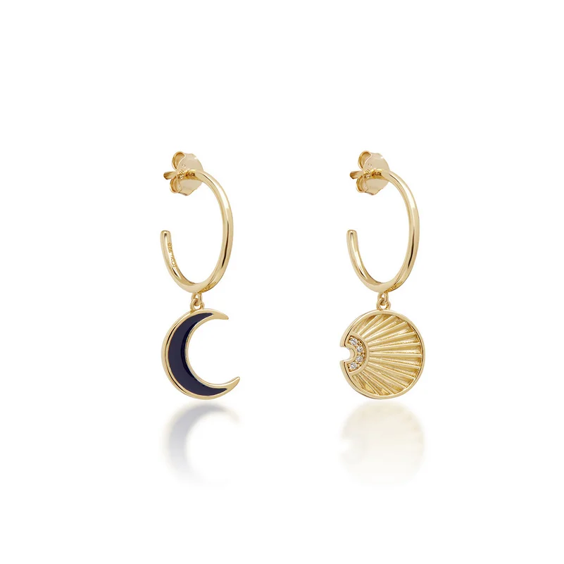 Φωτογραφία προϊόντος: Jcou Watches JCou Sun And Moon Earrings, Ασημένια 925°Σκουλαρίκια, Επιχρυσωμένα JW901G4-01