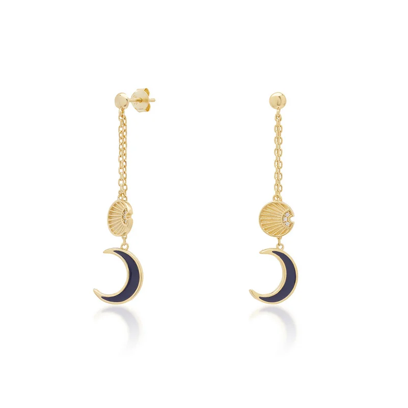 Φωτογραφία προϊόντος: Jcou Watches JCou Sun And Moon Earrings, Ασημένια 925°Σκουλαρίκια, Επιχρυσωμένα JW901G4-03