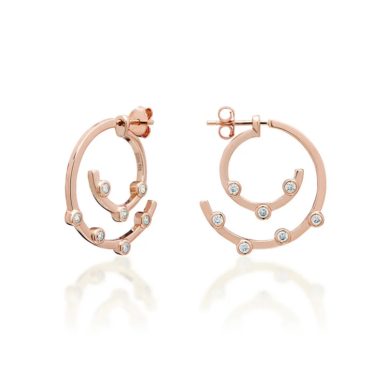 Φωτογραφία προϊόντος: Jcou Watches JCou Round Minimal Earring, Ασημένια 925° Σκουλαρίκια, με ροζ χρύσωμα JW906R4-04