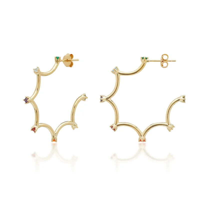 Φωτογραφία προϊόντος: Jcou Watches JCou Rainbow Earrings, Ασημένια 925°Σκουλαρίκια, Επιχρυσωμένα JW902G4-02