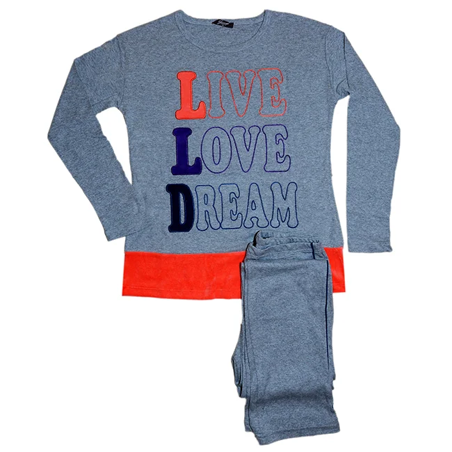 Φωτογραφία προϊόντος: Γυναικεία Πυτζάμα Grace Live Love Dream σε Γκρί χρώμα