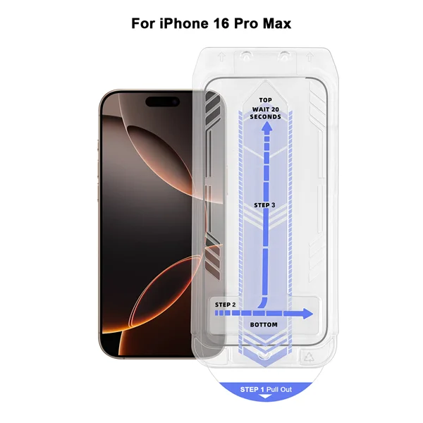 Φωτογραφία προϊόντος: Vivid Full Face Tempered Glass W/Applicator Apple iPhone 16 Pro Max Black