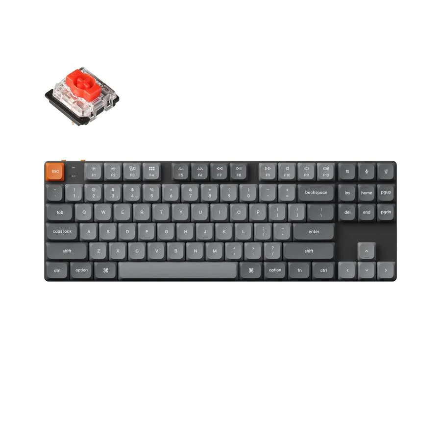 Φωτογραφία προϊόντος: Keychron K1 Max (K1M-H1) ANSI 80% TKL Black Full Assembled Red Switch RGB Hot-Swap Wired Low Profile