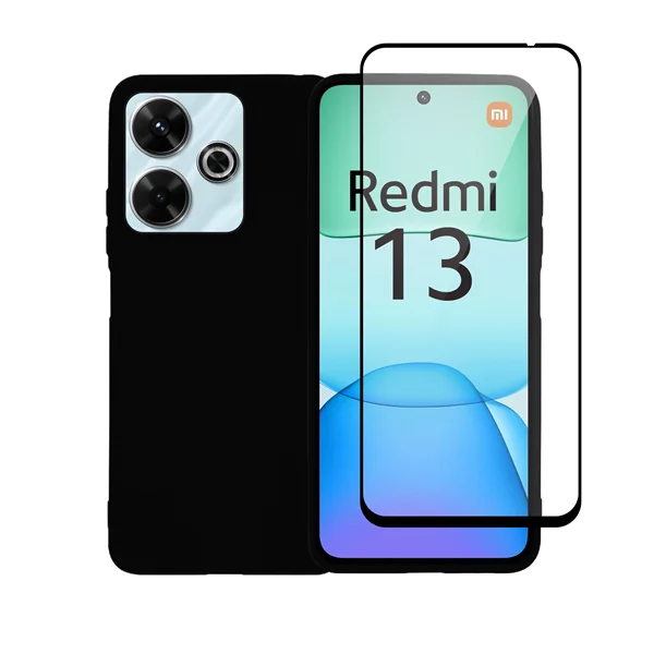 Φωτογραφία προϊόντος: Vivid Set Matte Case Black + Full Face Tempered Glass Redmi 13 4G Black
