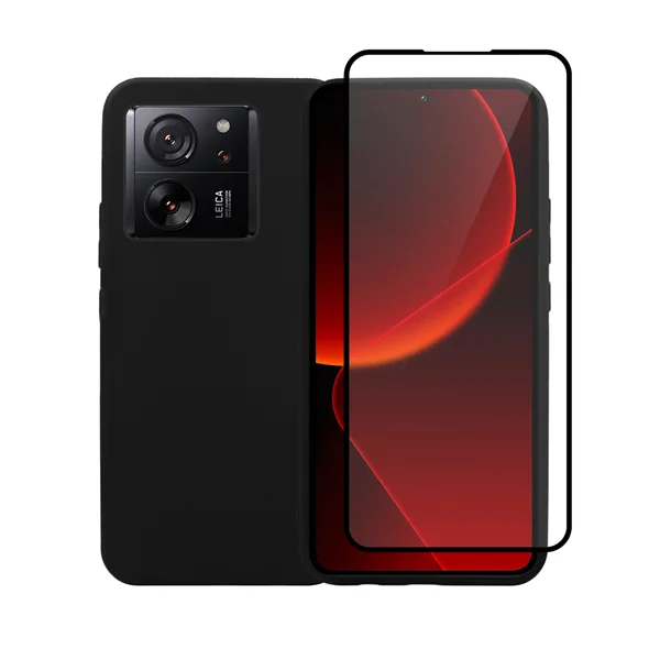 Φωτογραφία προϊόντος: Vivid Set Silicone Matte Case + Full Face Tempered Glass Xiaomi 13T Black