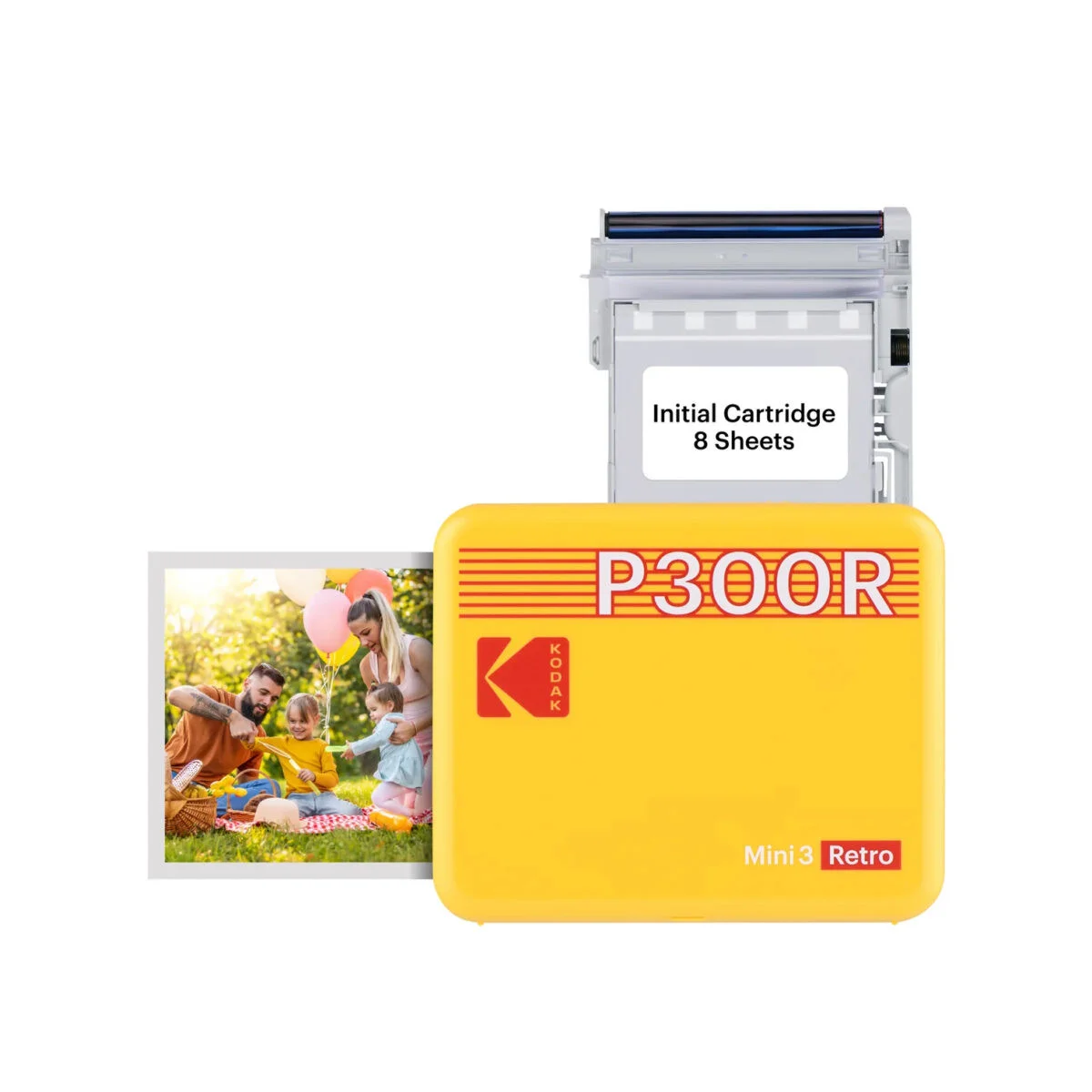 Φωτογραφία προϊόντος: Kodak Mini 3 Retro 4PASS Smartphone Photo Printer Portable (7.6 x 7.6 cm) + 8 Sheets, Yellow