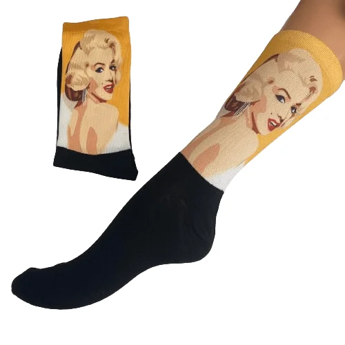 Φωτογραφία προϊόντος: Κάλτσες με print Marilyn Monroe κίτρινη