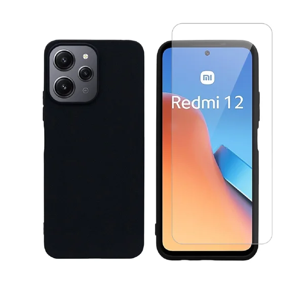 Φωτογραφία προϊόντος: Vivid Set Silicone Matte Case + Tempered Xiaomi Redmi 12 Black